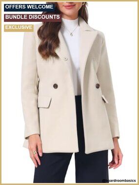 Women's Winter Wool Pea Coat Short Overcoat with Peter Pan Collar